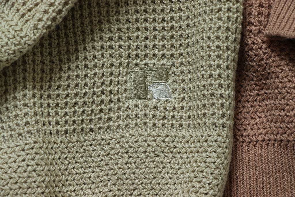 ＜RC-24711＞7G Cotton Rib Knit Henley Neck Sweater