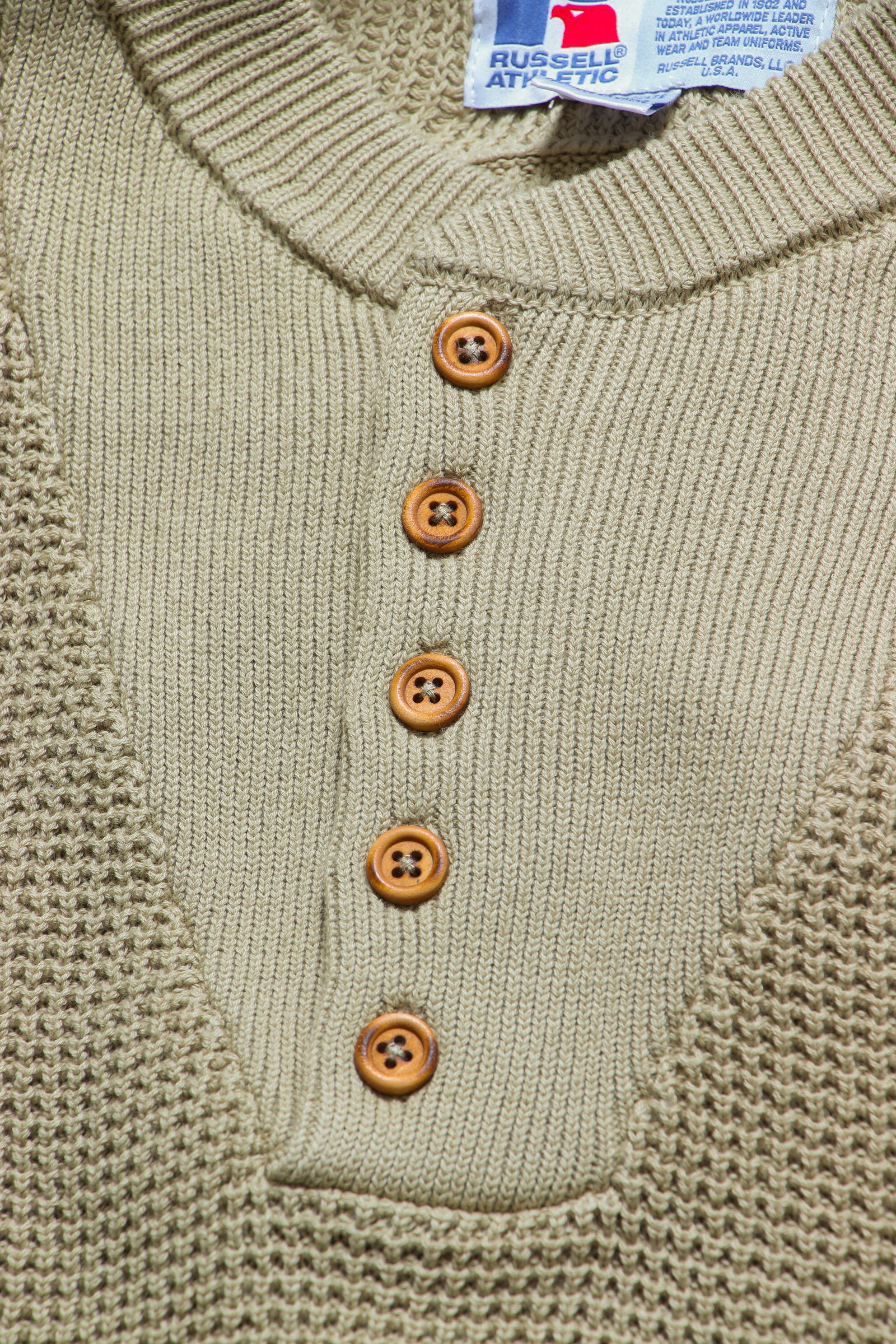 ＜RC-24711＞7G Cotton Rib Knit Henley Neck Sweater