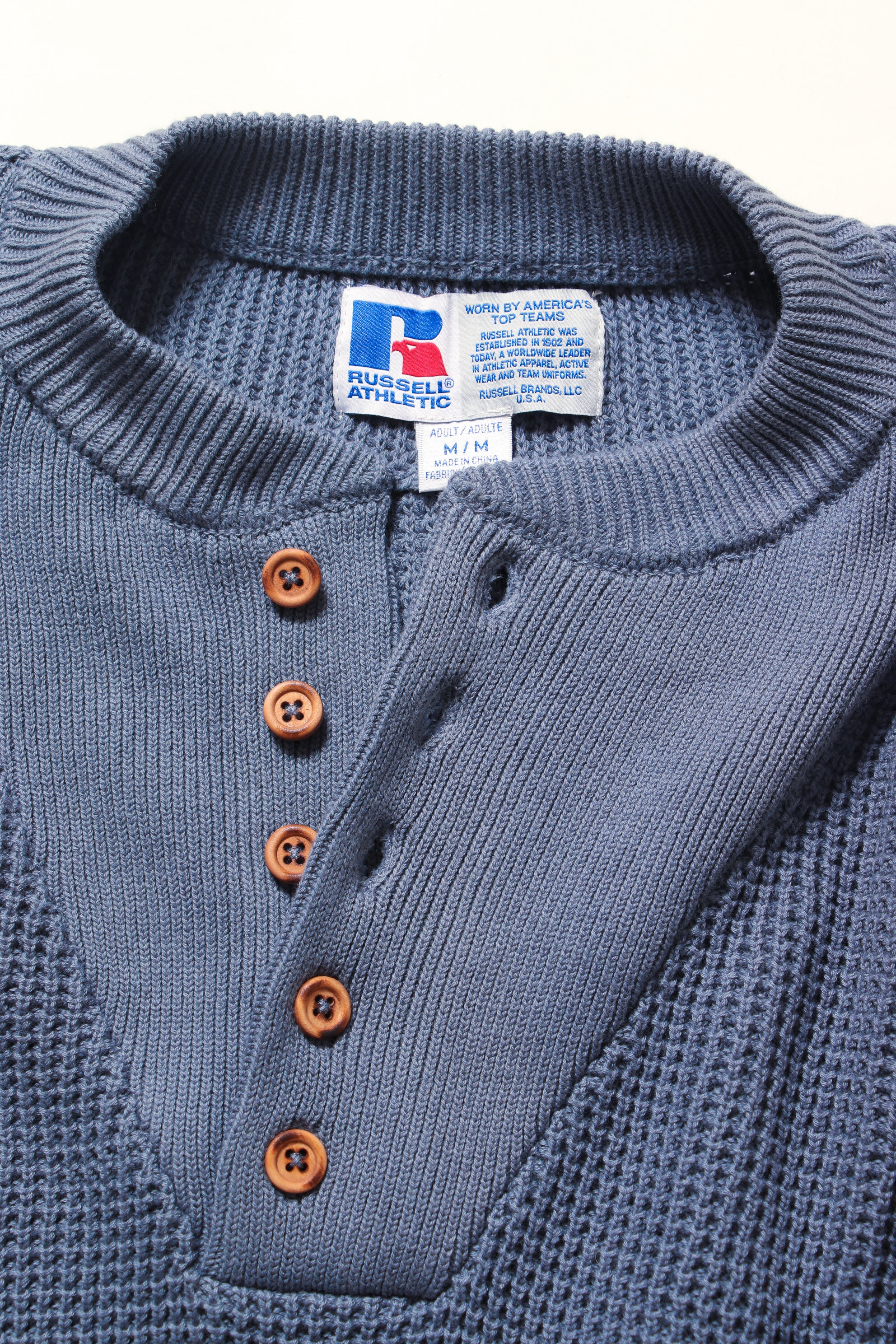 ＜RC-24711＞7G Cotton Rib Knit Henley Neck Sweater