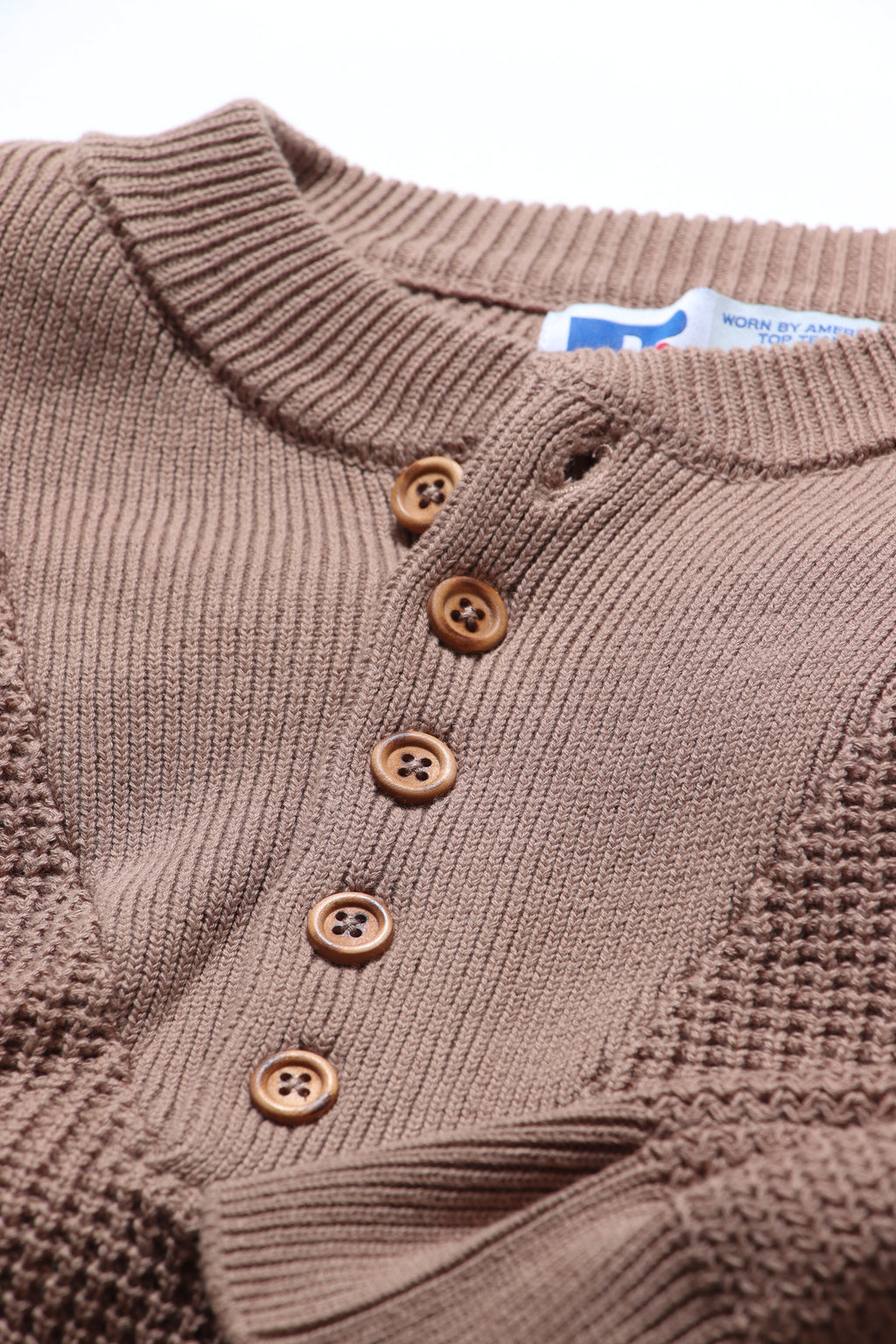 ＜RC-24711＞7G Cotton Rib Knit Henley Neck Sweater
