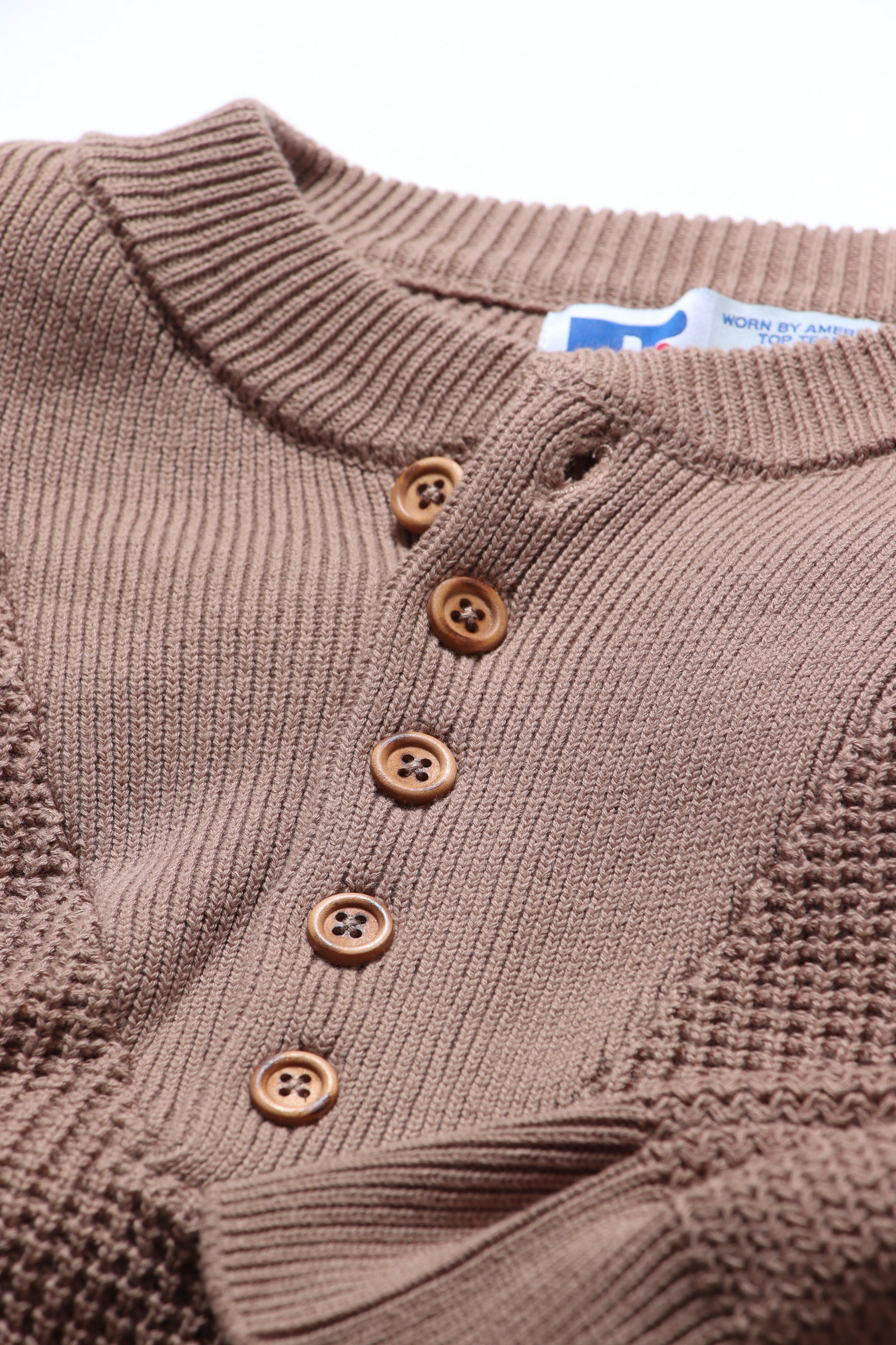 ＜RC-24711＞7G Cotton Rib Knit Henley Neck Sweater