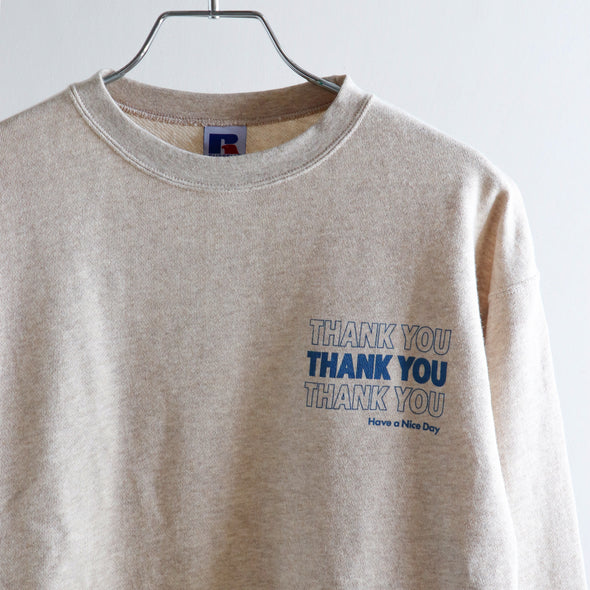 《online Limited》'Thank you' Sweat Crew Neck Shirt＜RC-23752＞RUSSELL ATHLETIC