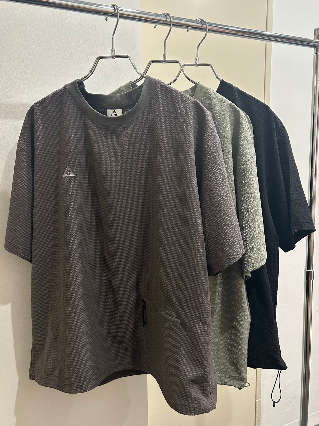 ＜GRJ#26036＞Seersucker Vent Mesh S/S Pullover Shirt