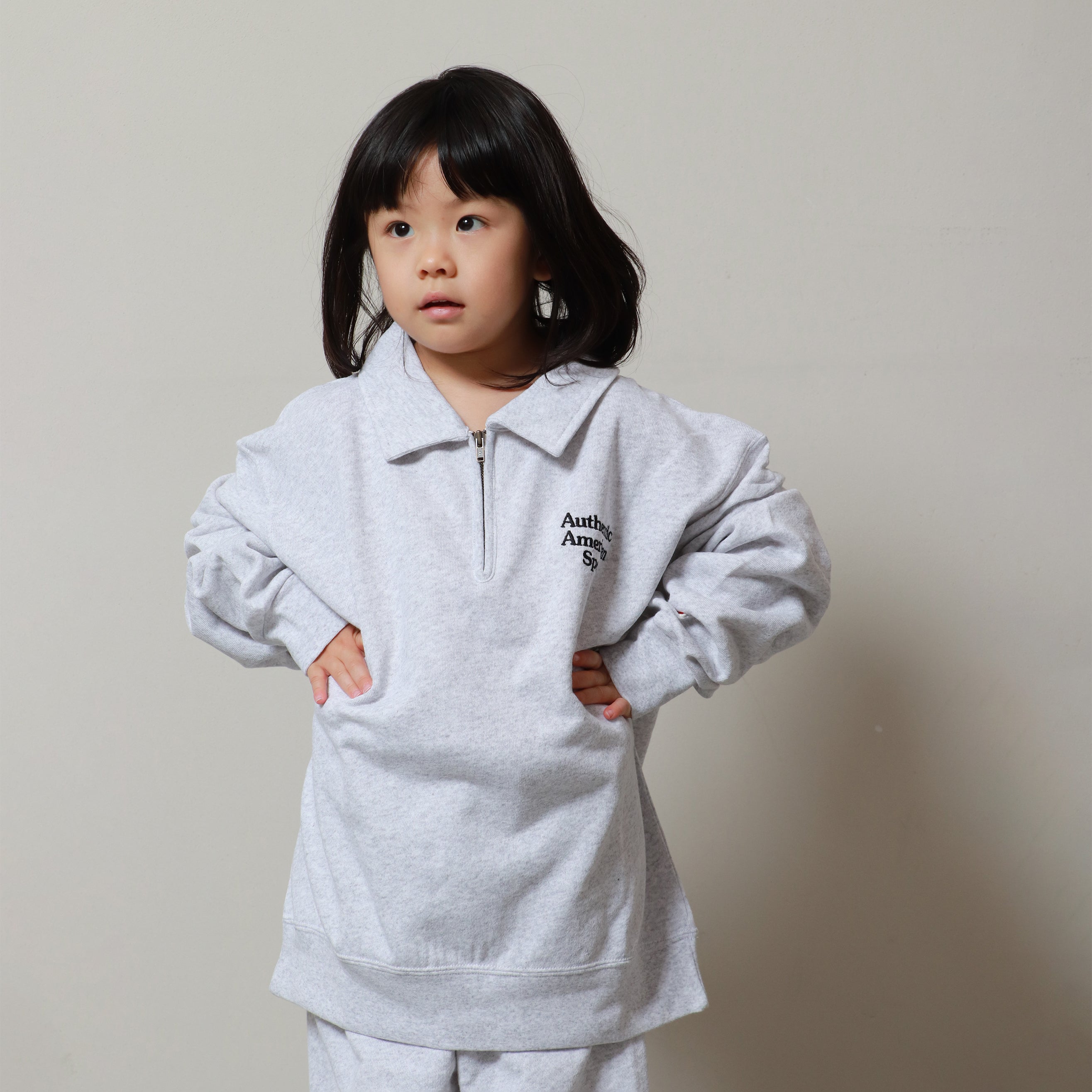 kids》COTTON キッズ ハーフジップスウェット ＜RCK-23753＞RUSSELL