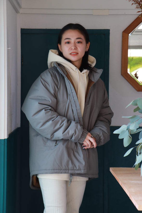 - online Limited- NYLON PADDED MONSTER SHORT JACKET /TAUPE  ＜RJ-23729＞RUSSELL ATHLETIC