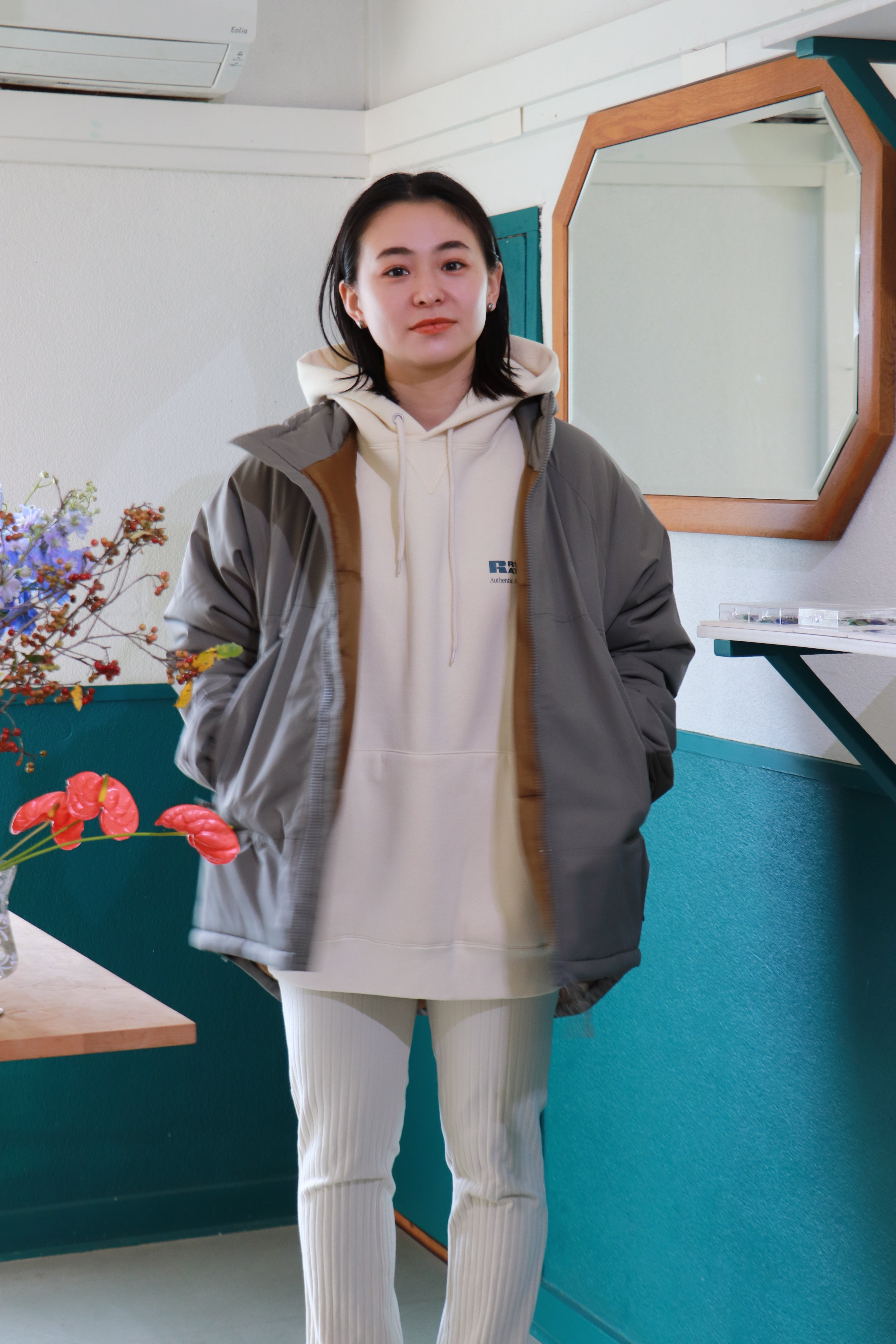 RUSSELUNO ダークグリーン 中綿ジャケット　サイズ6 RUSSELUNO ダークグリーン 中綿ジャケット サイズ6