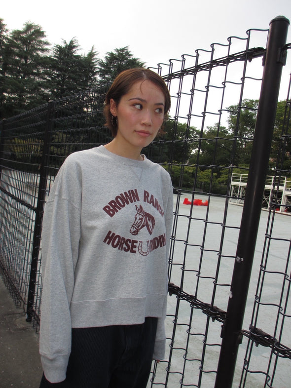 Wmns Brushed Fleece Sweat Cropped Shirt＜RCW-25717＞RUSSELL ATHLETIC