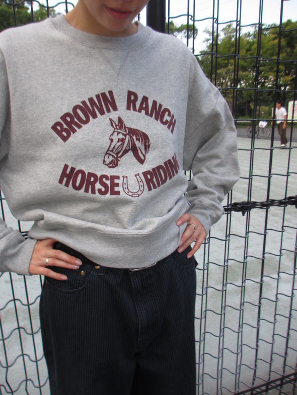 Wmns Brushed Fleece Sweat Cropped Shirt＜RCW-25717＞RUSSELL ATHLETIC