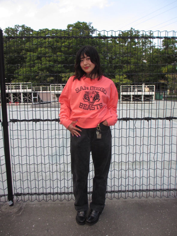 Wmns Brushed Fleece Sweat Cropped Shirt＜RCW-25717＞RUSSELL ATHLETIC