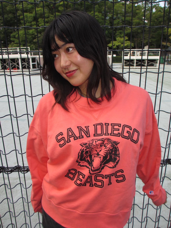 Wmns Brushed Fleece Sweat Cropped Shirt＜RCW-25717＞RUSSELL ATHLETIC