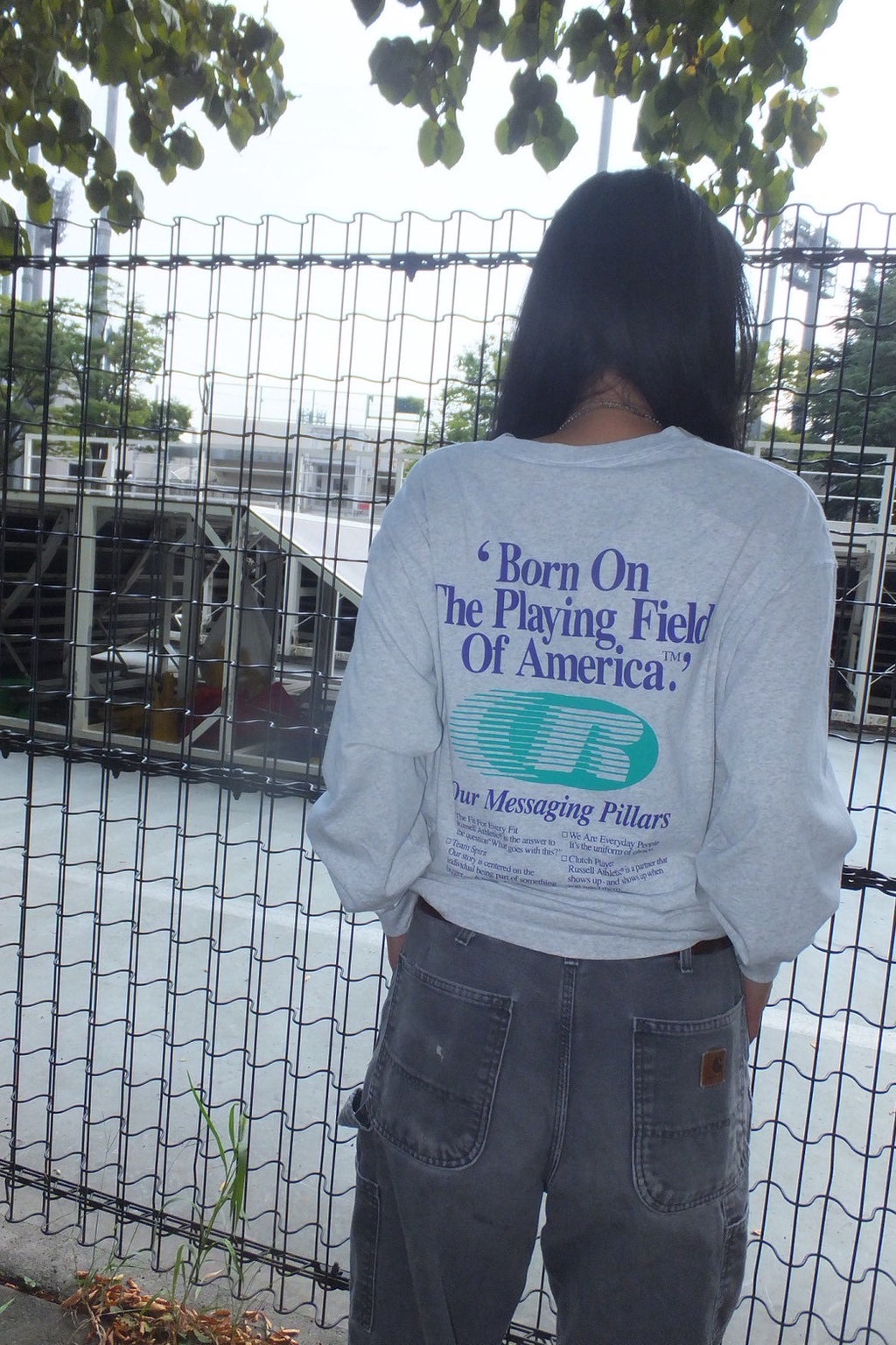 ＜RC-25740-A＞BOOKSTORE Jersey L/S Graphic T-Born On The Playing Field