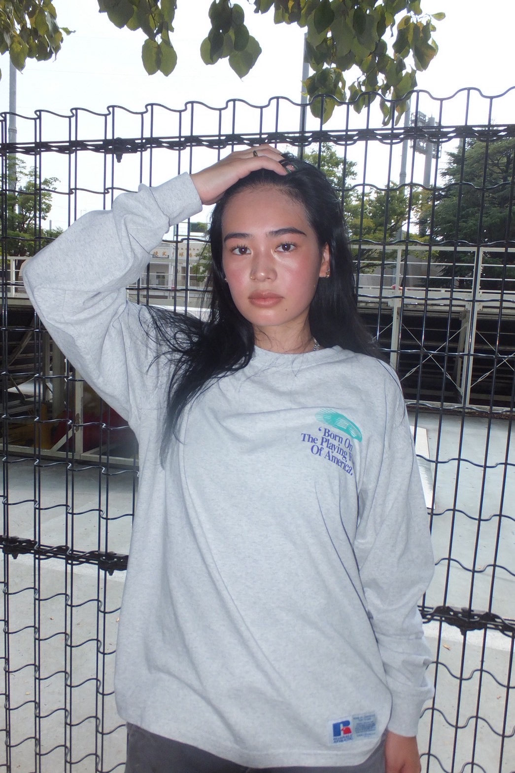 ＜RC-25740-A＞BOOKSTORE Jersey L/S Graphic T-Born On The Playing Field