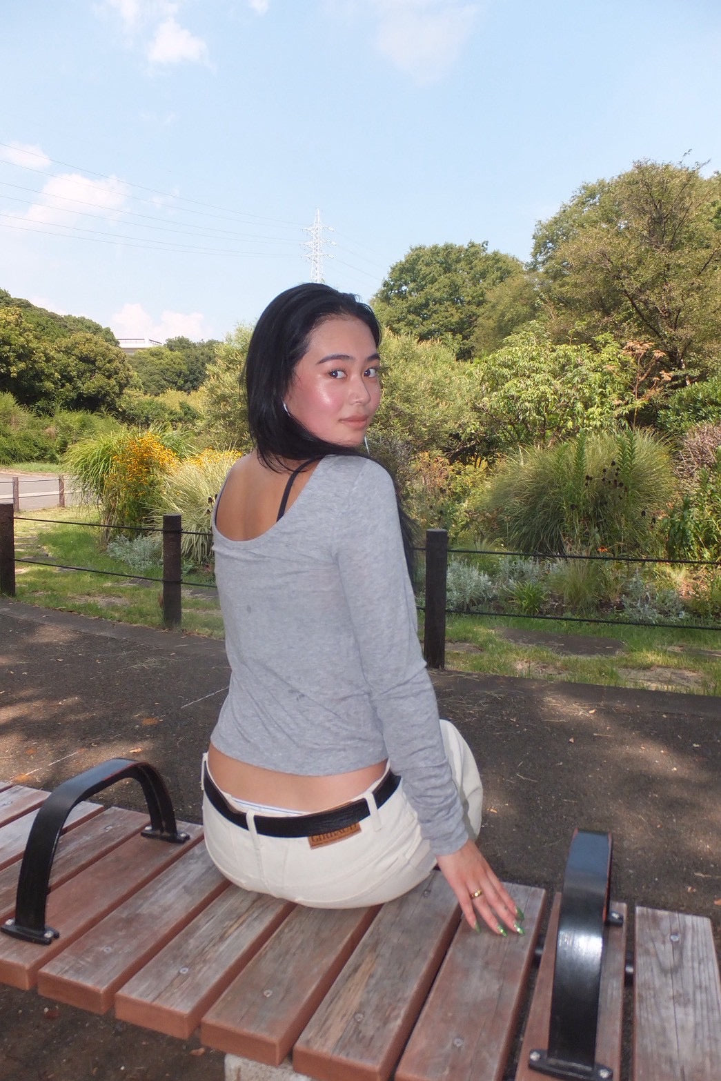 ＜RCW-25736＞Wmns Rib Jersey  L/ST Back Open T