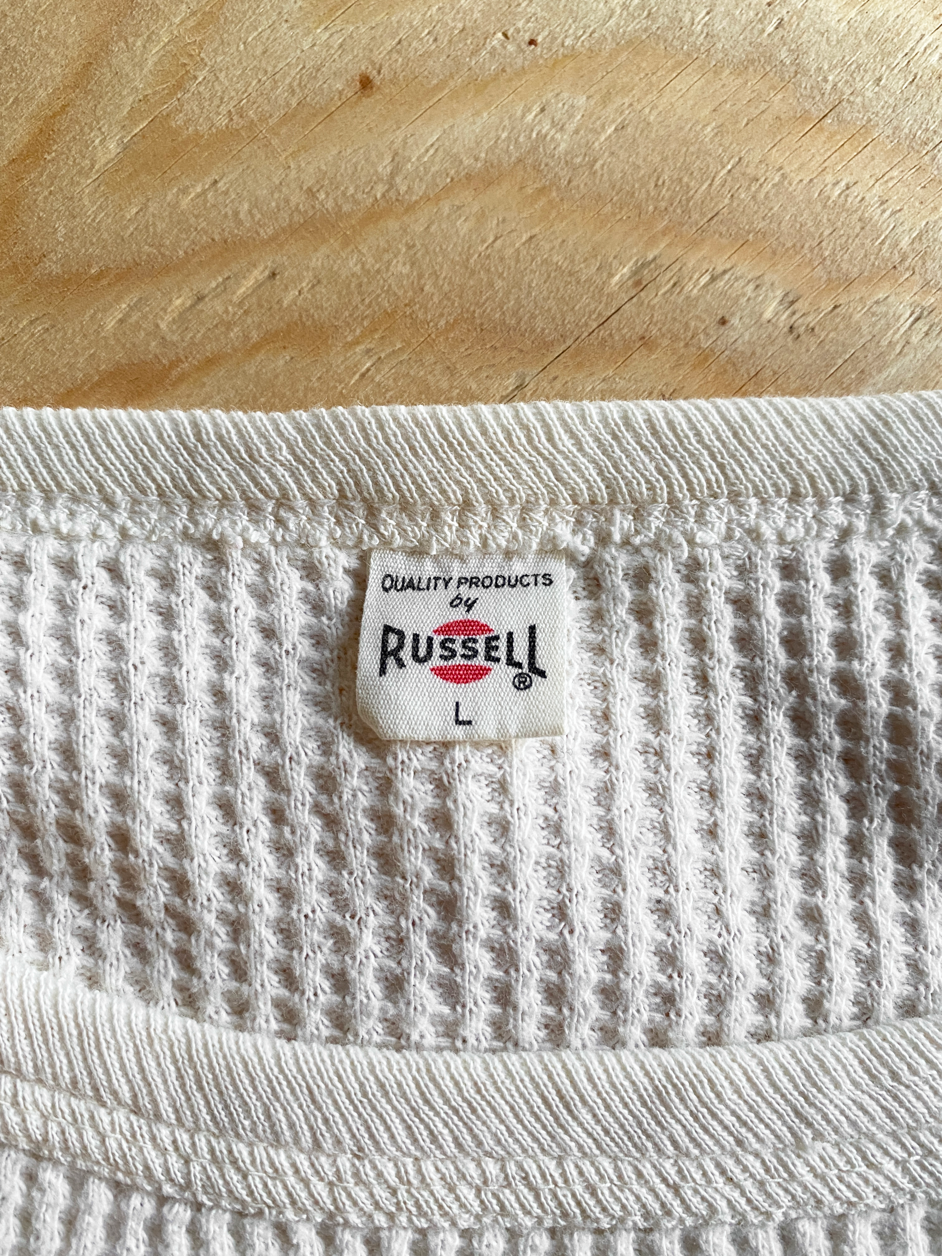 VINTAGE ITEM ＜VTG-23＞RUSSELL ATHLETIC Waffle L/S TEE