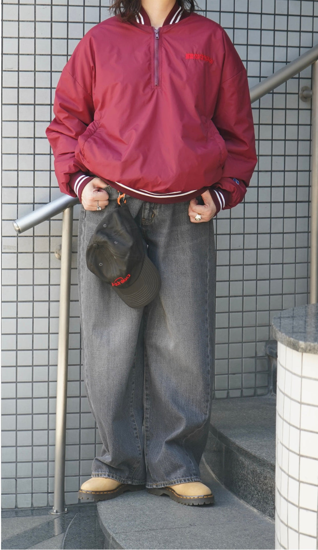 ＜RC-25747＞Nylon Puffer Half Zip  Warm up Jacket