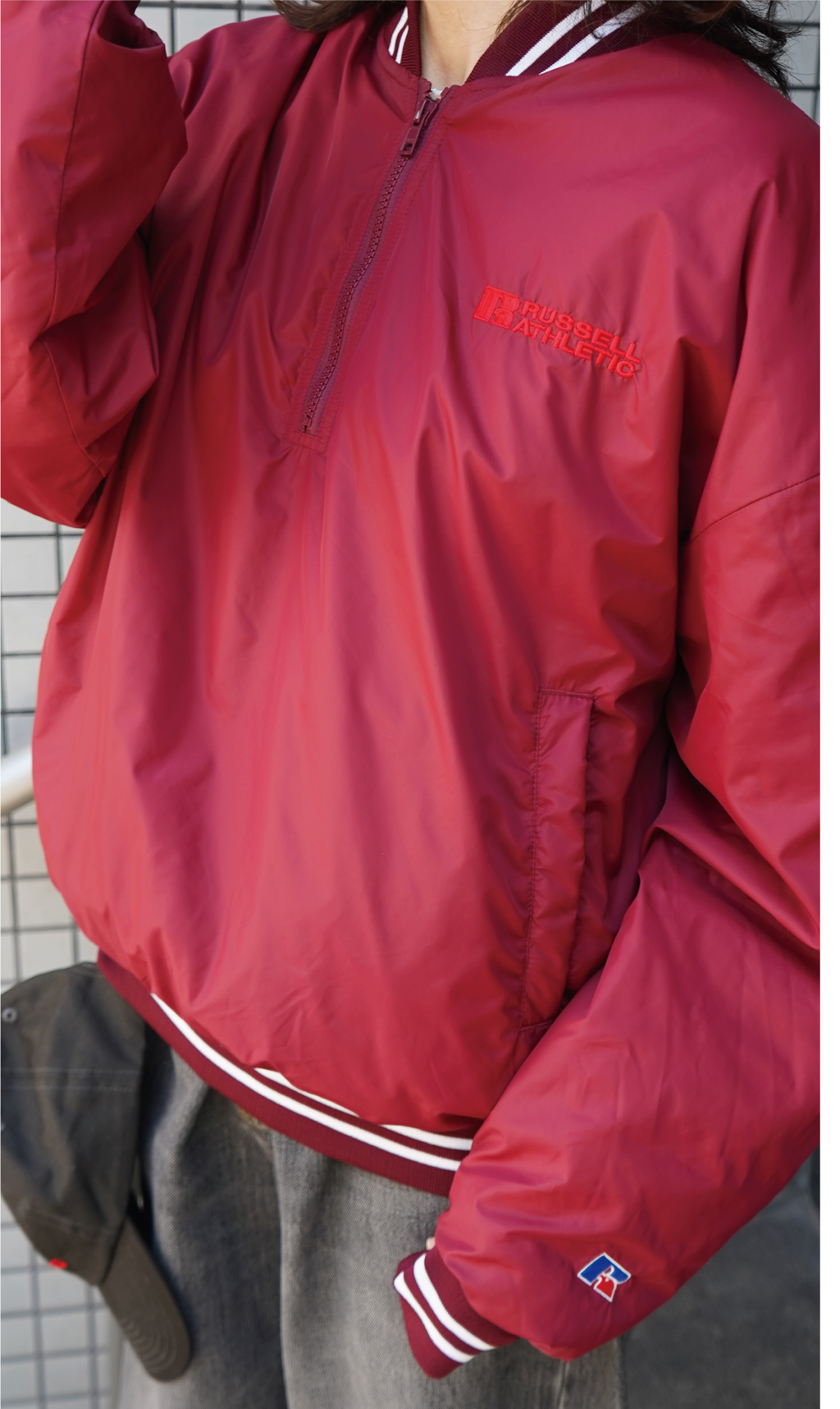 ＜RC-25747＞Nylon Puffer Half Zip  Warm up Jacket